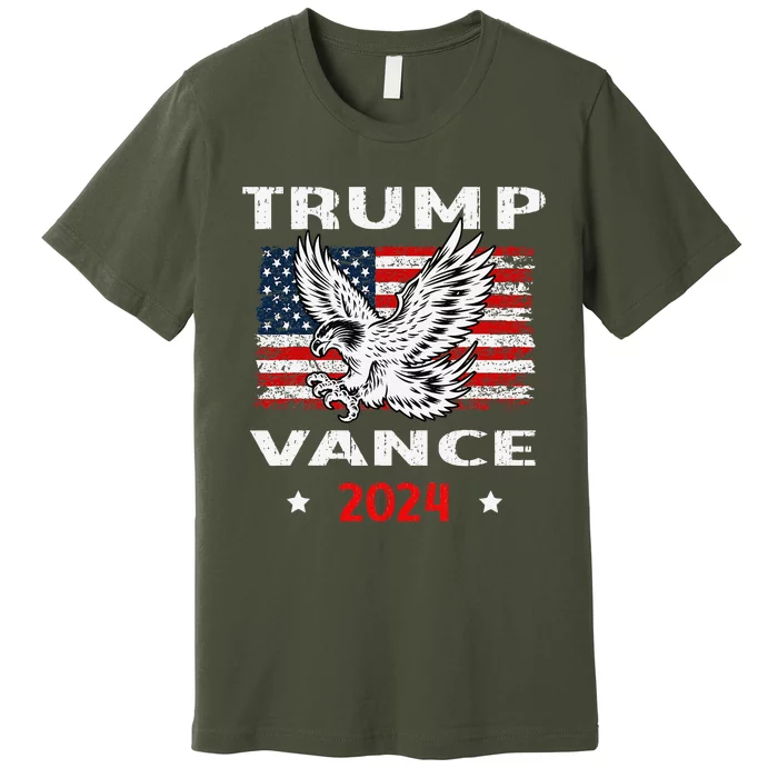 Trump Vance 2024 Vp Eagle America Flag Election Vote Premium T-Shirt