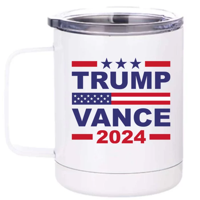 Trump Vance 2024 For President Vp Usa Election Patriotic Front & Back 12oz Stainless Steel Tumbler Cup