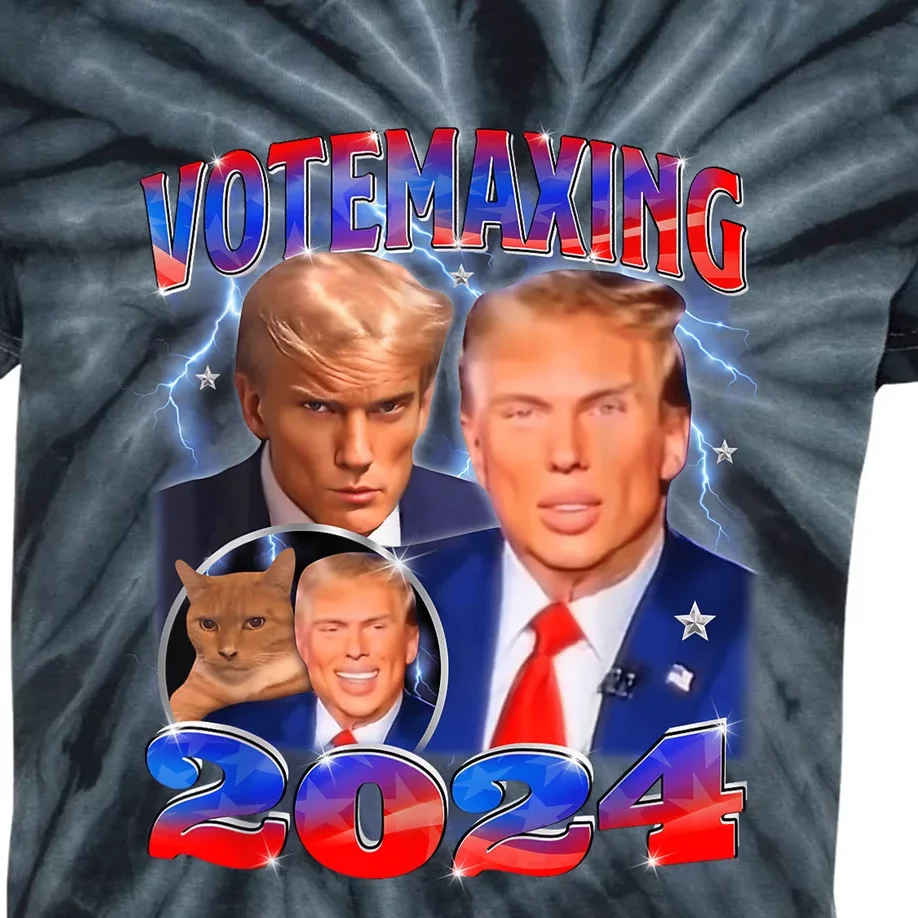 Trump Votemaxing 2024 Looksmaxxing Funny Mewing Meme Kids Tie-Dye T-Shirt