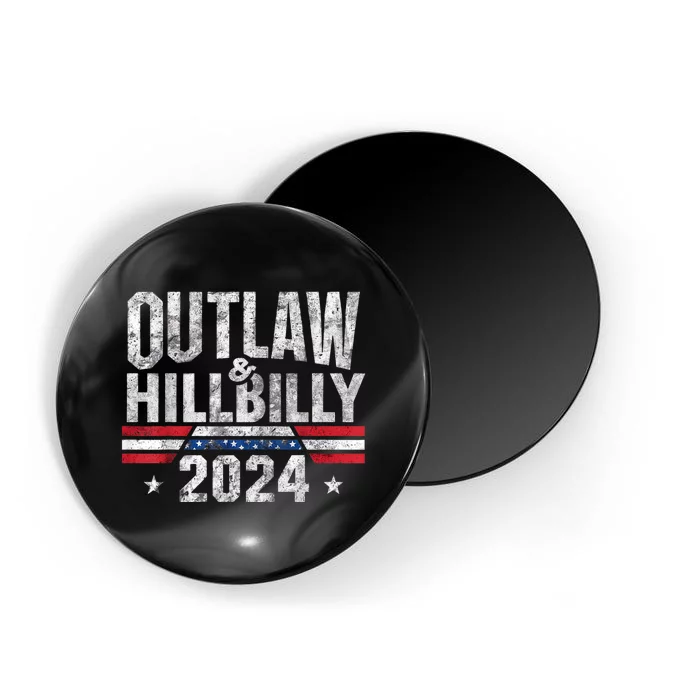 Trump Vance 2024 Outlaw Hillbilly 2024 Retro Usa Flag Magnet