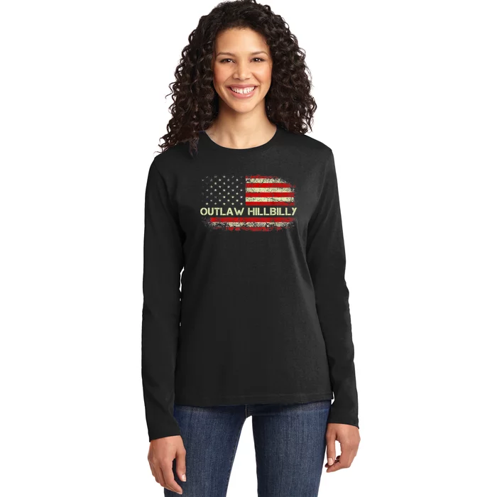 Trump Vance 2024 J.D. Vance Outlaw Hillbilly Ladies Long Sleeve Shirt