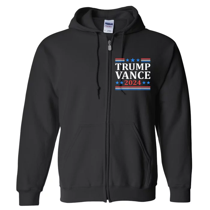 Trump Vance 2024 For President Vp Usa Election Patriotic Full Zip Hoodie