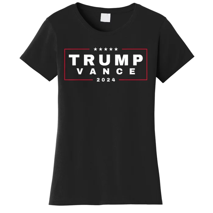 Trump Vance 2024 Vote Trump Retro Vintage Usa Flag Style Women's T-Shirt