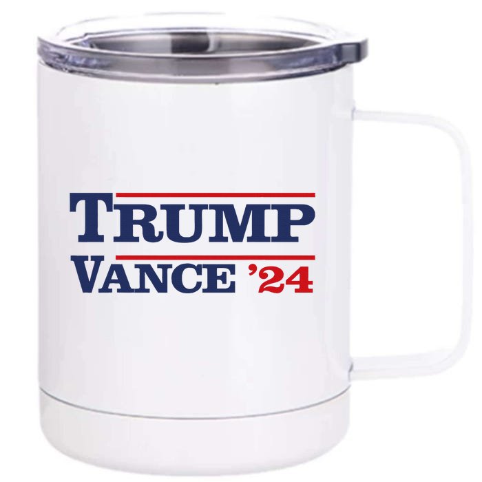 Trump Vance 24 Trump Vance 2024 Vote President 2024 Front & Back 12oz Stainless Steel Tumbler Cup