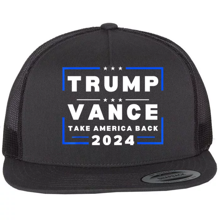 Trump Vance 2024 Donald Trump J.D. Vance Take America Back Flat Bill Trucker Hat