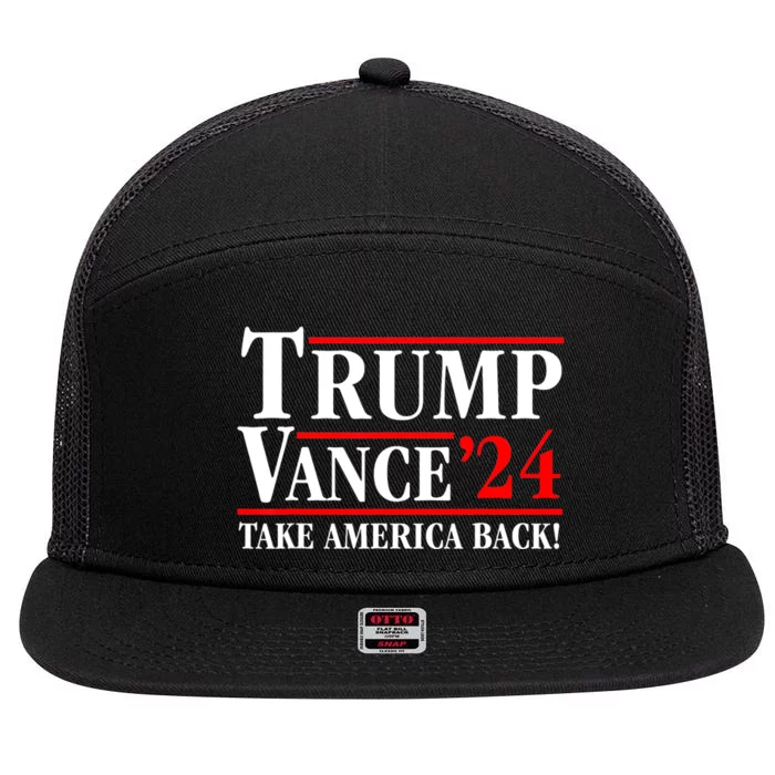 Trump Vance 2024 Us Flag Election President 2024 7 Panel Mesh Trucker Snapback Hat