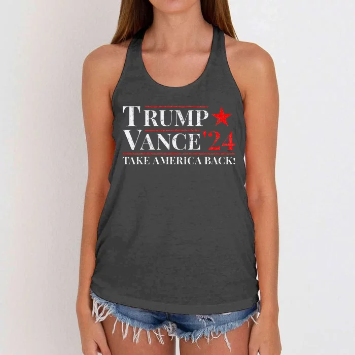 Trump Vance 2024 Vote Trump 2024 Election Trump Vance Women's Knotted Racerback Tank