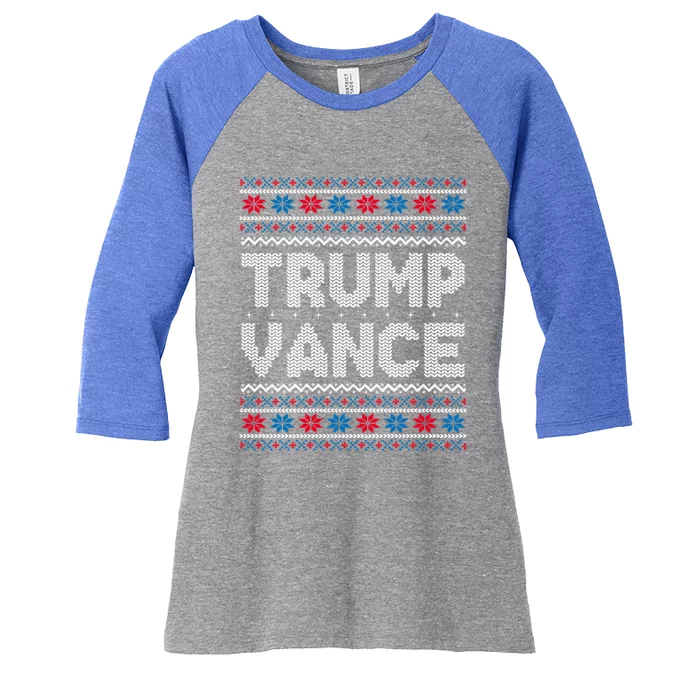 Trump Vance 2024 For President Trump Jd Vance Ugly Christmas Gift Women's Tri-Blend 3/4-Sleeve Raglan Shirt