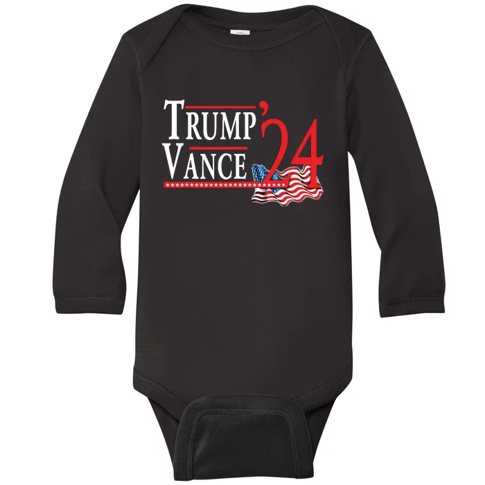 Trump Vance 2024 President Trump Supporter Reelection Baby Long Sleeve Bodysuit