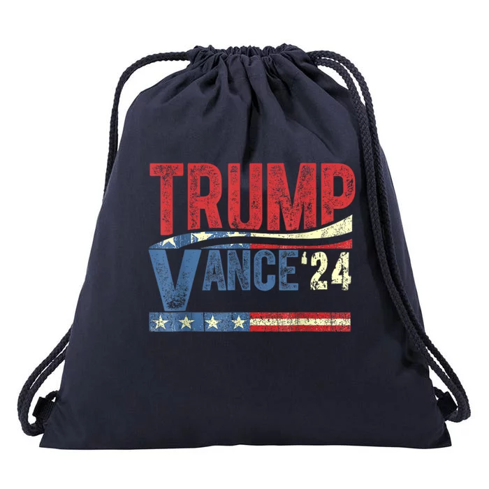 Trump Vance 2024 Retro Stripe Trump Jd Vance Drawstring Bag