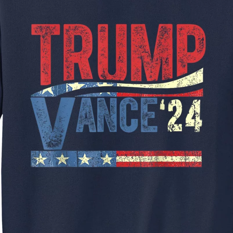 Trump Vance 2024 Retro Stripe Trump Jd Vance Tall Sweatshirt