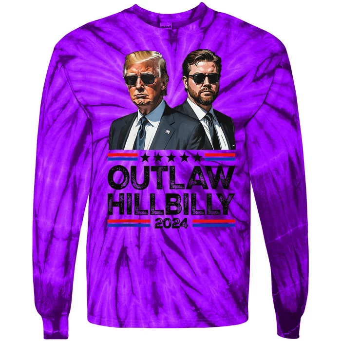 Trump Vance 2024 Outlaw Hillbilly Us Flag Vintage Elections Gift Tie-Dye Long Sleeve Shirt