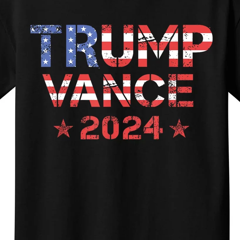 Trump Vance 2024 Us Flag Election President 2024 Kids T-Shirt