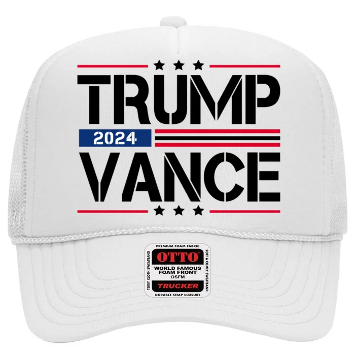 Trump Vance 2024 Usa Election High Crown Mesh Trucker Hat