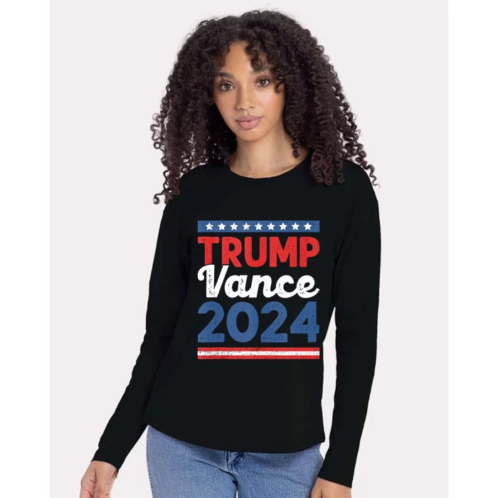 Trump Vance 2024 Donald Trump J.D. Vance For President Vintage Womens Cotton Relaxed Long Sleeve T-Shirt