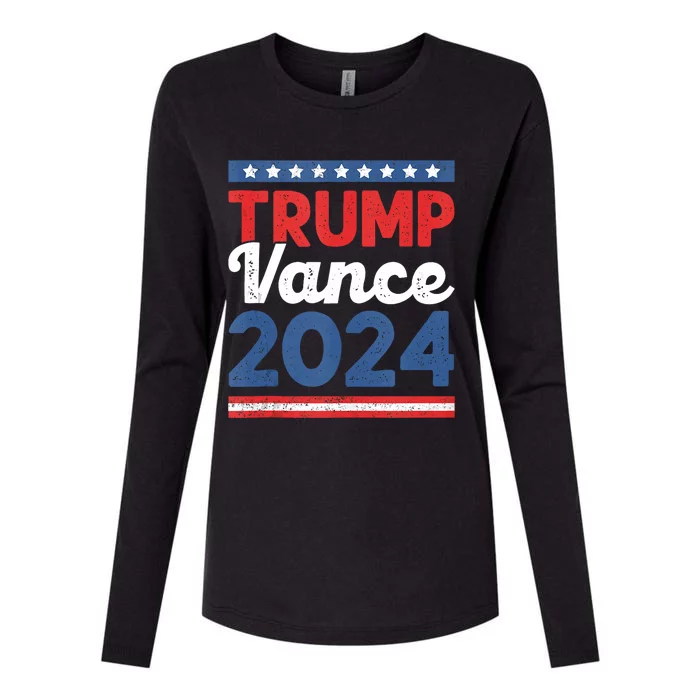 Trump Vance 2024 Donald Trump J.D. Vance For President Vintage Womens Cotton Relaxed Long Sleeve T-Shirt