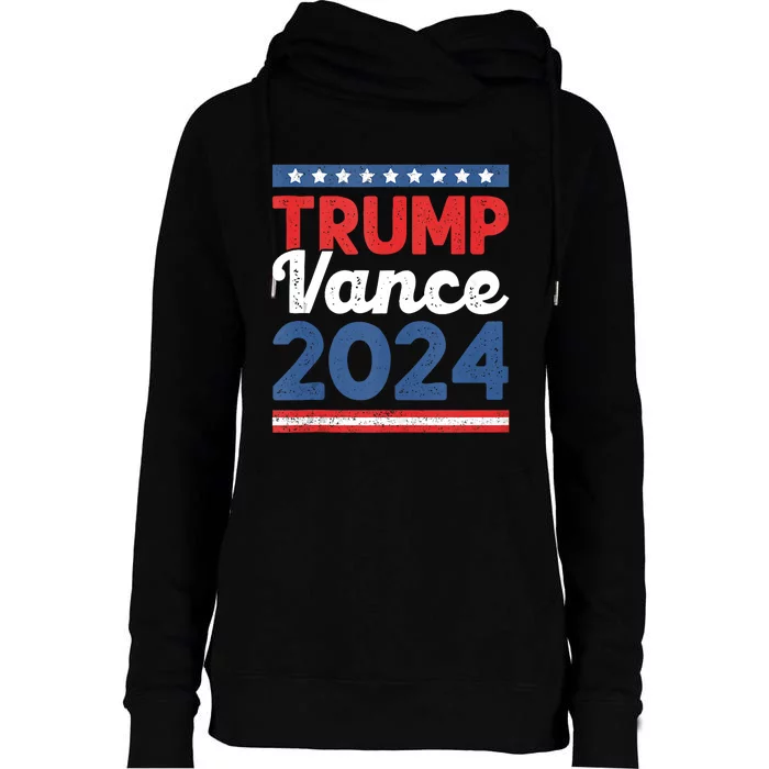 Trump Vance 2024 Donald Trump J.D. Vance For President Vintage Womens Funnel Neck Pullover Hood