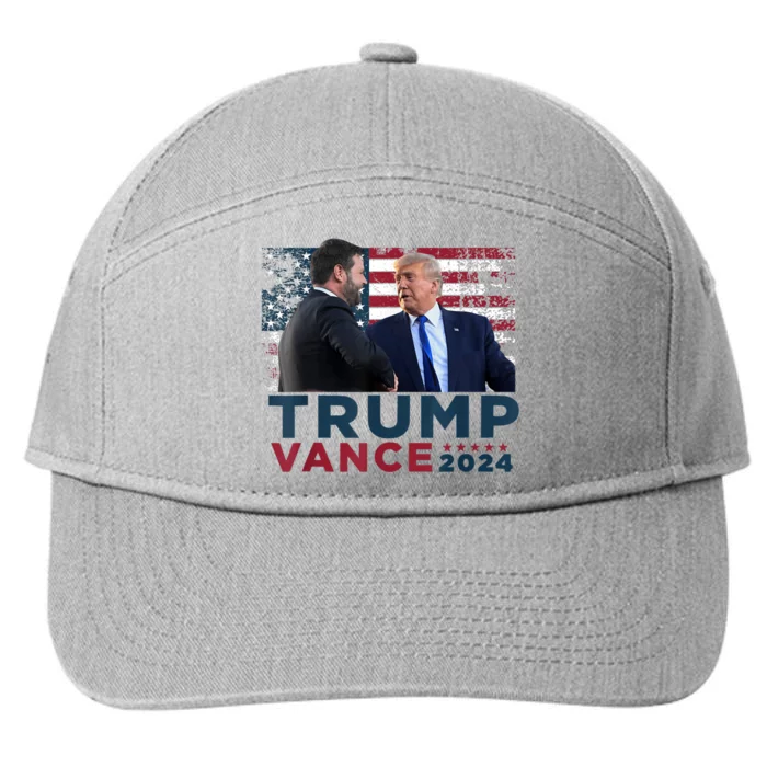 Trump Vance 2024 Presidential Ticket Grunge Flag Trump 2024 7-Panel Snapback Hat