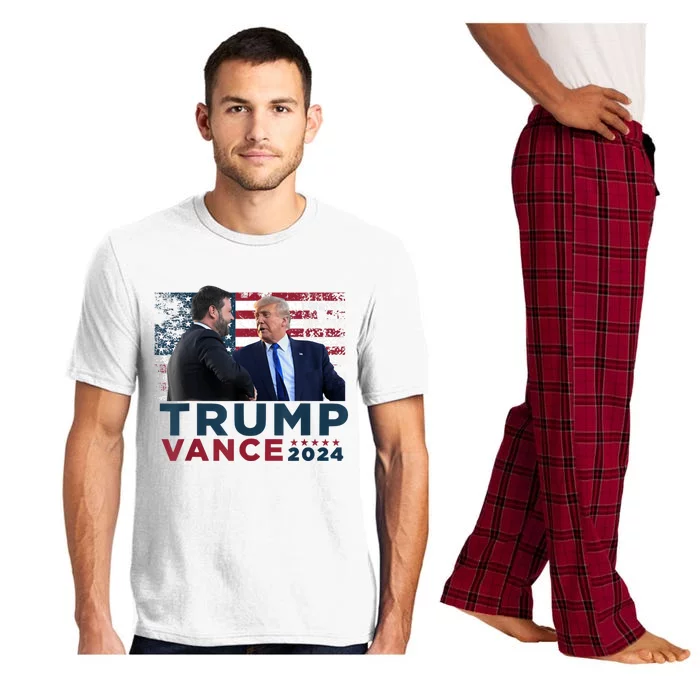 Trump Vance 2024 Presidential Ticket Grunge Flag Trump 2024 Pajama Set