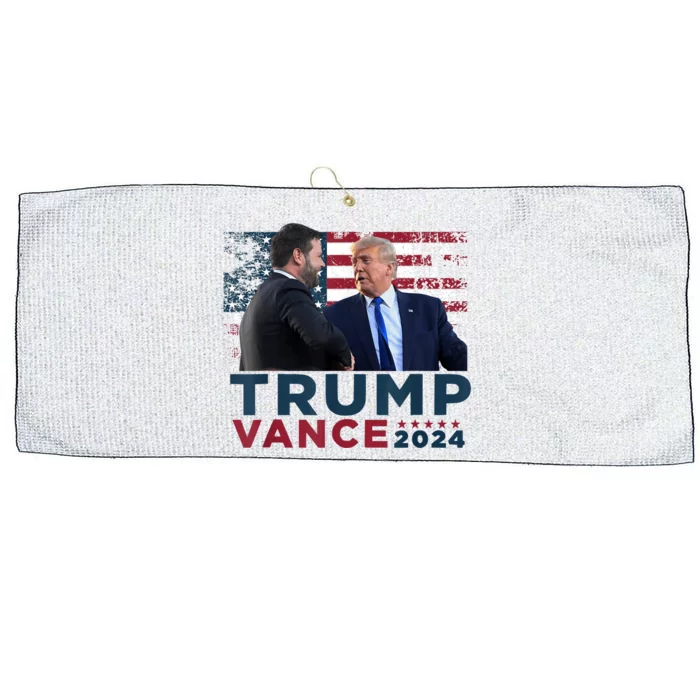 Trump Vance 2024 Presidential Ticket Grunge Flag Trump 2024 Large Microfiber Waffle Golf Towel