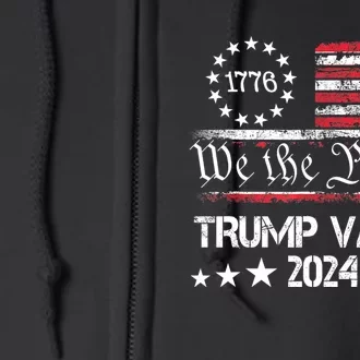 Trump Vance 2024 President Trump Supporter Reelection Full Zip Hoodie