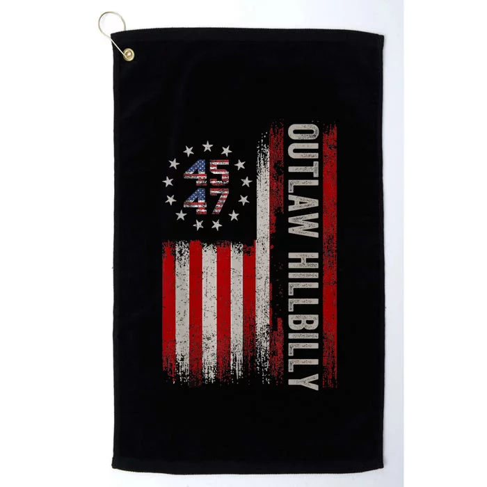 Trump Vance 2024 Donald Trump J.D. Vance Outlaw Hillbilly Platinum Collection Golf Towel