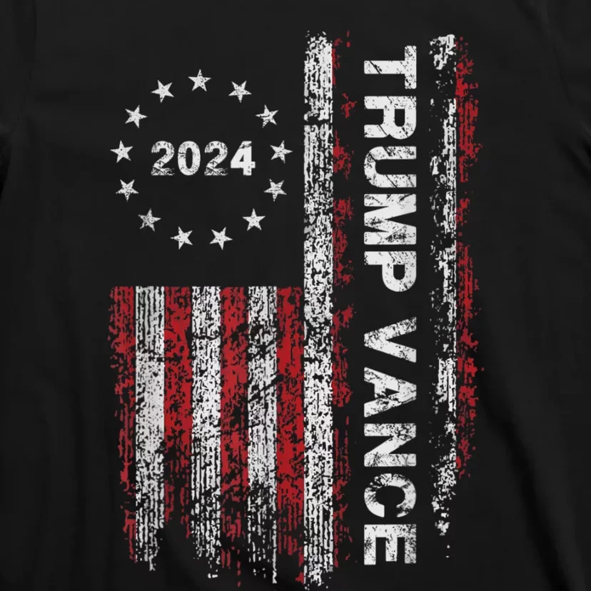 Trump Vance 2024 Usa Flag Patriotic Clothing T-Shirt