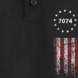 Trump Vance 2024 Usa Flag Patriotic Clothing Dry Zone Grid Performance Polo