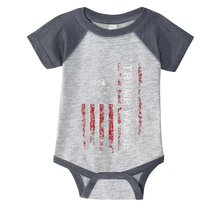 Trump Vance 2024 Usa Flag Patriotic Clothing Infant Baby Jersey Bodysuit