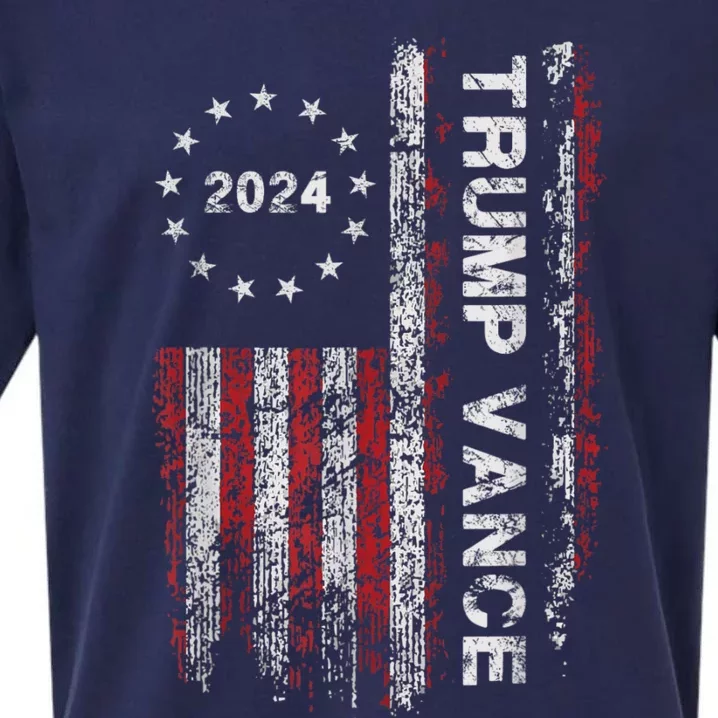 Trump Vance 2024 Usa Flag Patriotic Clothing Sueded Cloud Jersey T-Shirt