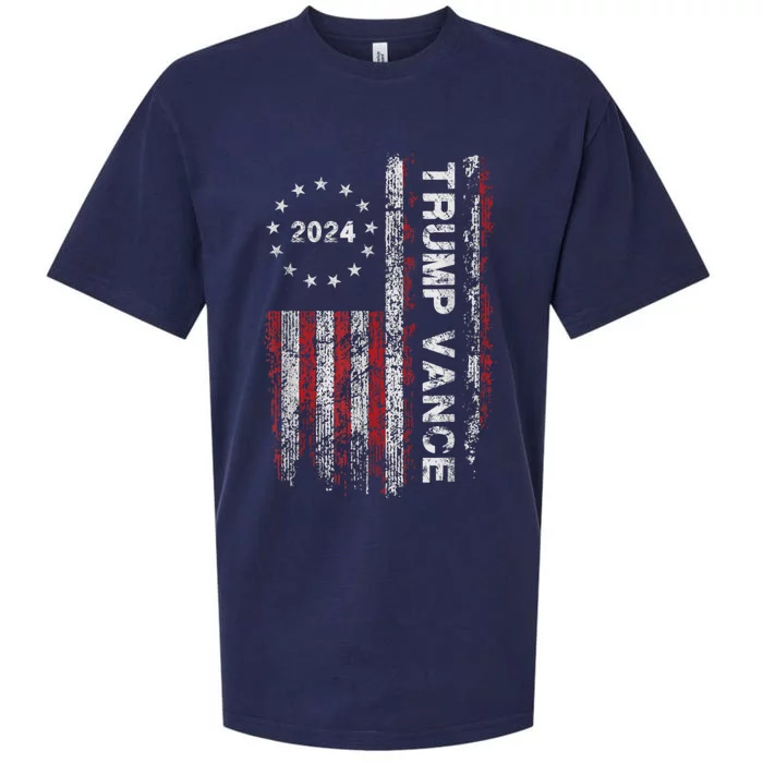 Trump Vance 2024 Usa Flag Patriotic Clothing Sueded Cloud Jersey T-Shirt