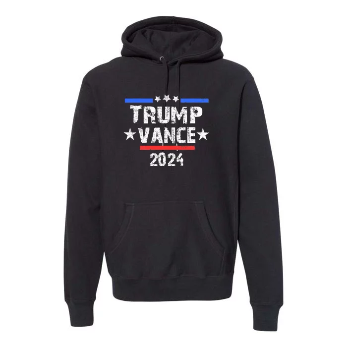 Trump Vance 2024 Us Flag Vintage Premium Hoodie