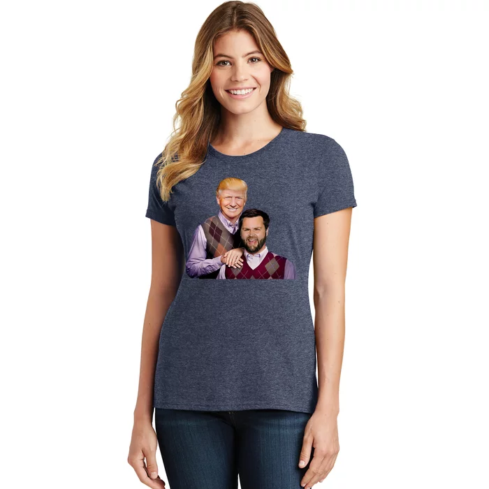 Trump Vance 2024 Brothers Funny Parody Trump J.D. Vance Bros Women's T-Shirt