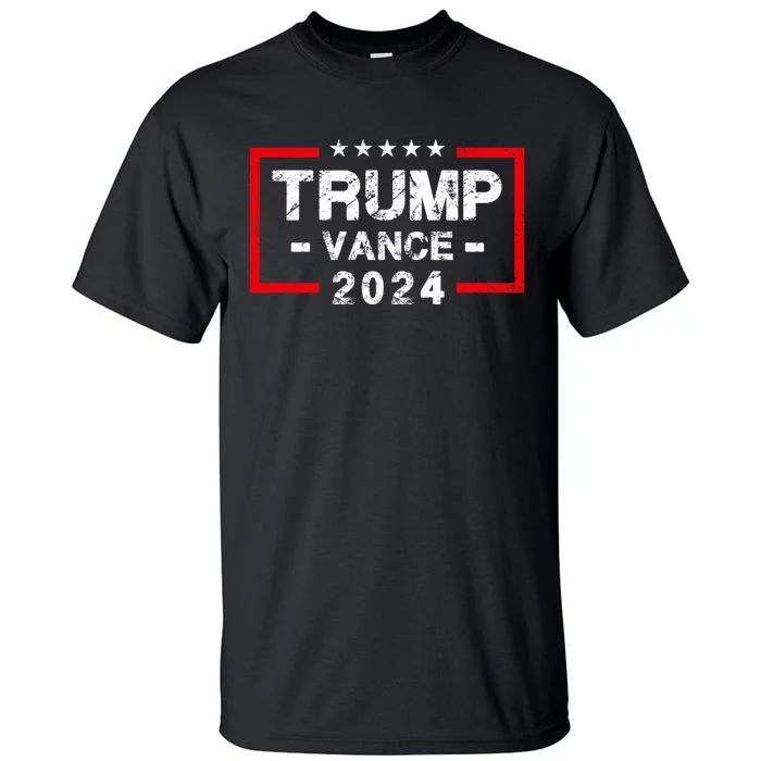 Trump Vance 2024 Us Flag Election President 2024 Tall T-Shirt