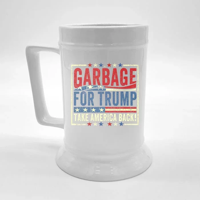 Trump Vance 2024 Proud To Be Garbage Presidential Election Front & Back Beer Stein