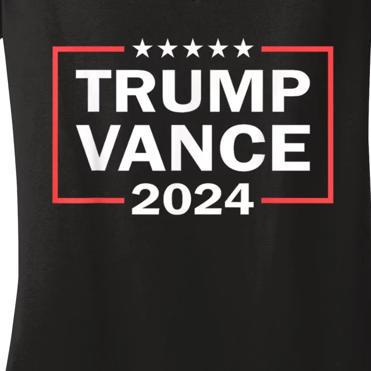 Trump Vance 2024 Retro Stripe Trump Jd Vance Women's V-Neck T-Shirt