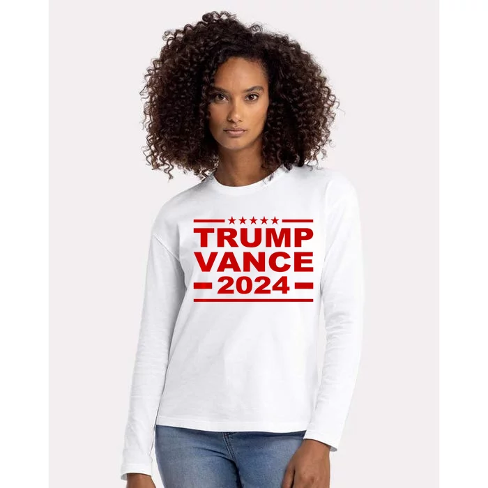 Trump Vance 2024 For President Vp Usa Election Patriotic Womens Cotton Relaxed Long Sleeve T-Shirt