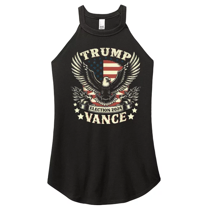 Trump Vance 2024 Vote Trump Retro Vintage Usa Flag Patriotic Gift Women’s Perfect Tri Rocker Tank