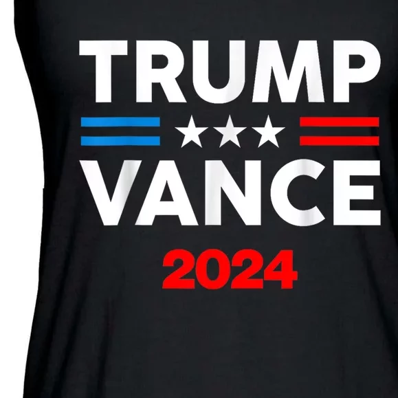 Trump Vance 2024 Retro Stripe Trump Jd Vance Ladies Essential Flowy Tank