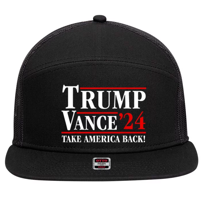 Trump Vance 24 Take America Back 7 Panel Mesh Trucker Snapback Hat