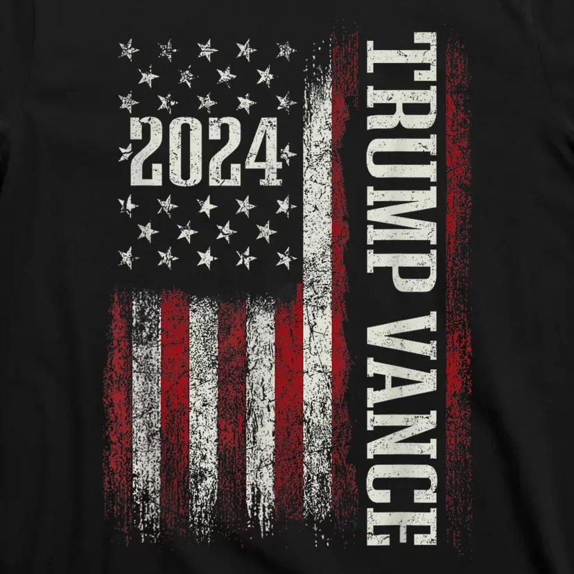 Trump Vance 2024 Us Flag Vintage Election President 2024 T-Shirt