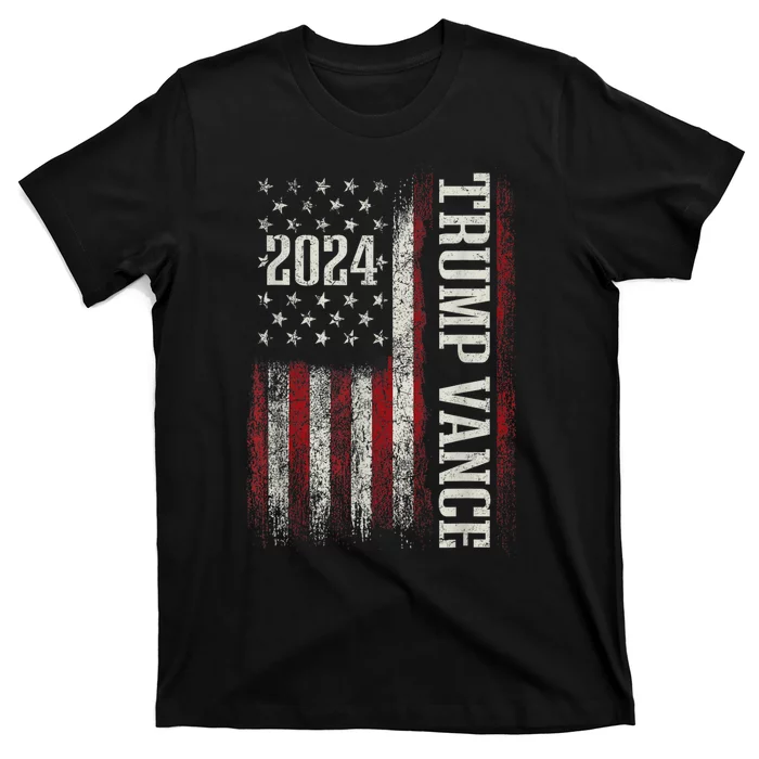 Trump Vance 2024 Us Flag Vintage Election President 2024 T-Shirt