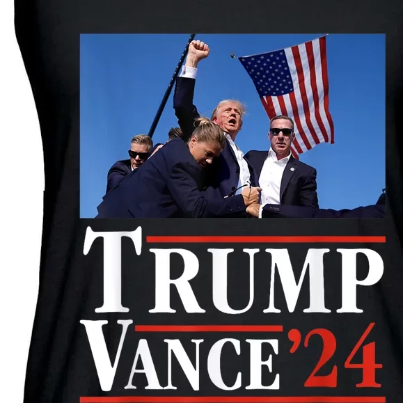 Trump Vance 2024 Donald Trump Shot Usa Election Rally Ladies Essential Flowy Tank