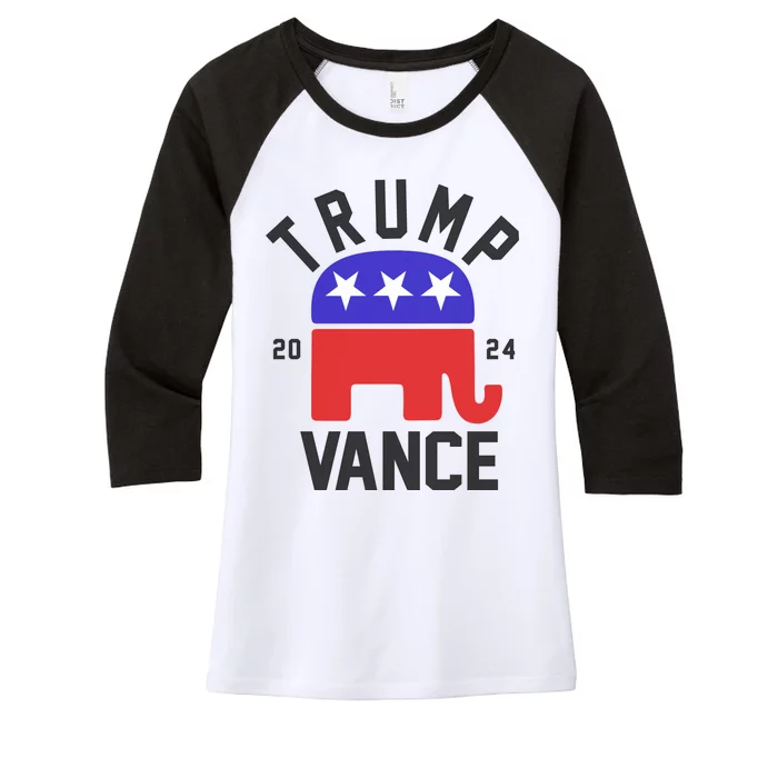 Trump Vance 2024 Republican Election Women's Tri-Blend 3/4-Sleeve Raglan Shirt