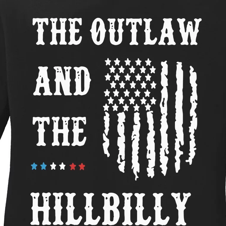 Trump Vance 2024 Donald Trump J.D. Vance Outlaw & Hillbilly Ladies Long Sleeve Shirt