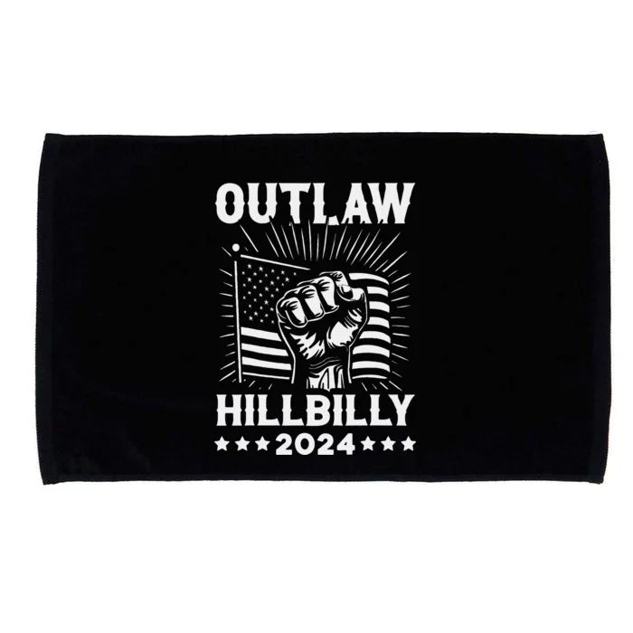 Trump Vance 2024 Donald Trump J.D. Vance Outlaw Hillbilly Gift Microfiber Hand Towel