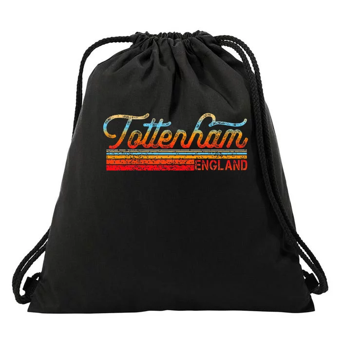 Tottenham Vintage 80s Style Tottenham England Drawstring Bag