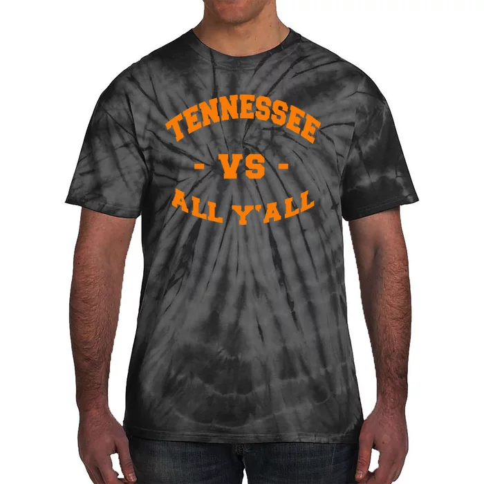 Tennessee Vs All Yall Vintage Style Orange Text Tie-Dye T-Shirt