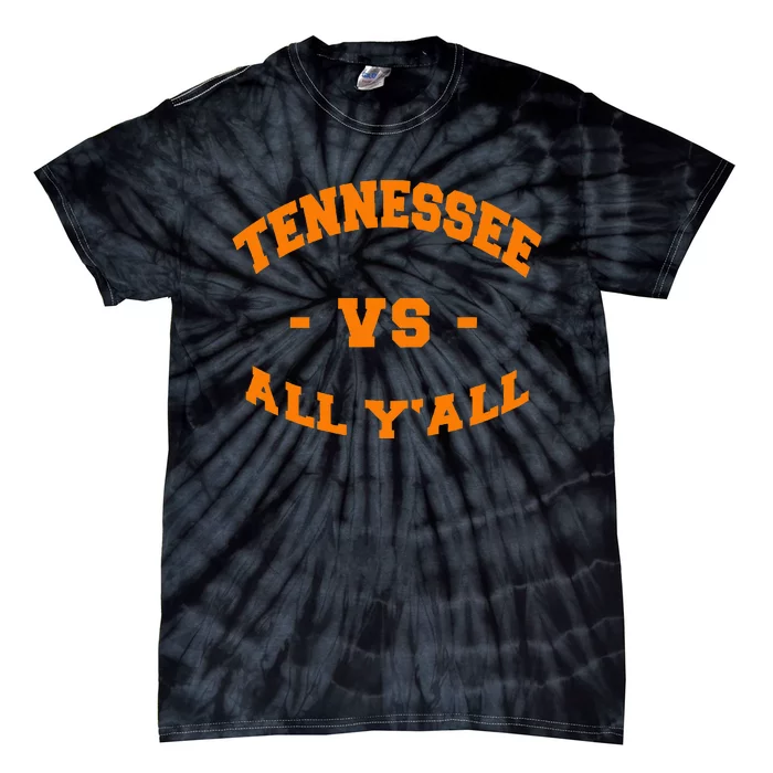 Tennessee Vs All Yall Vintage Style Orange Text Tie-Dye T-Shirt