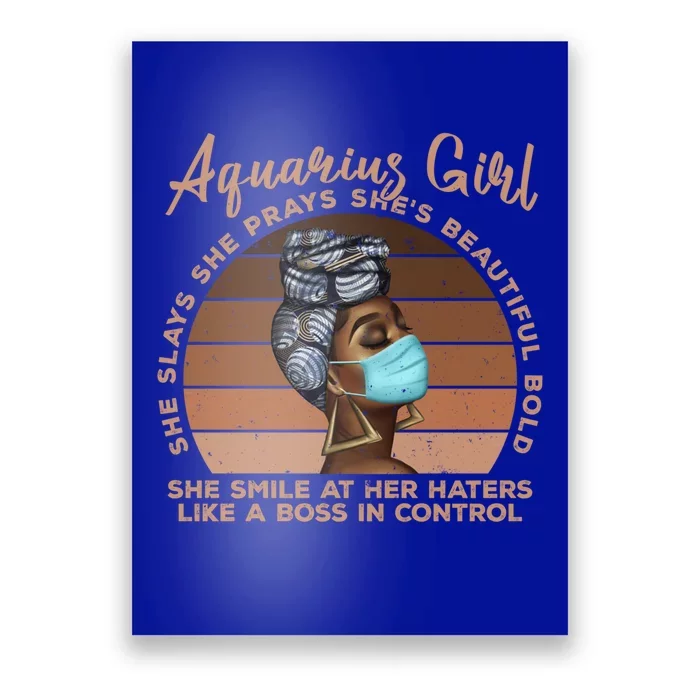 Tu Vintage Aquarius Birthday Zodiac Costume Black Gift Poster